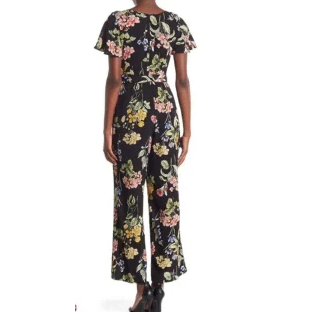 Nicole Miller Floral Short Sleeve Wide Leg Jumpsuit Size 2 Multicolor - Picture 4 of 8